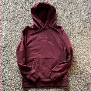 Mens Small SZ S American Eagle Hooded Sweat Shirt Burgundy/Maroon